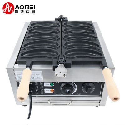 Voltage 220V/110V Fabricants de gaufres en forme de banane 1800W Machine à gaufres électrique 10PCS
