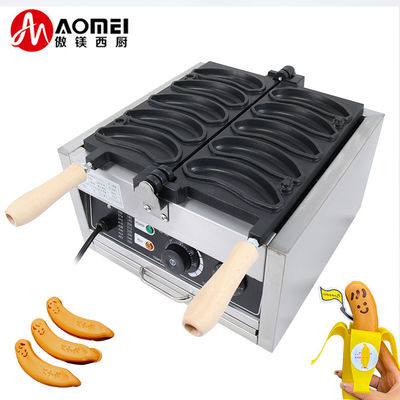 Voltage 220V/110V Fabricants de gaufres en forme de banane 1800W Machine à gaufres électrique 10PCS