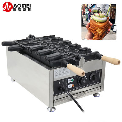 Machine de fabrication de gaufres en forme de poisson en forme de moule personnalisée pour les gâteaux électriques et les friandises