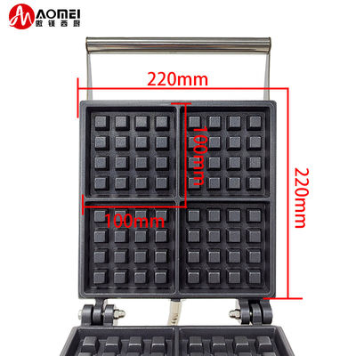 Nonstick électrique fabricant de gaufres belges 4pcs cuisinière à gaufres rectangulaire pour les collations