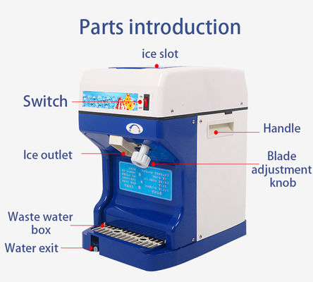 Machine électrique de broyage de glace Broyeurs de glace Barbeuses à lames en acier inoxydable 304