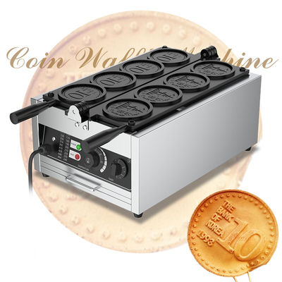 110v 220v fabricant de gaufres en forme de pièce pour les collations de rue populaires