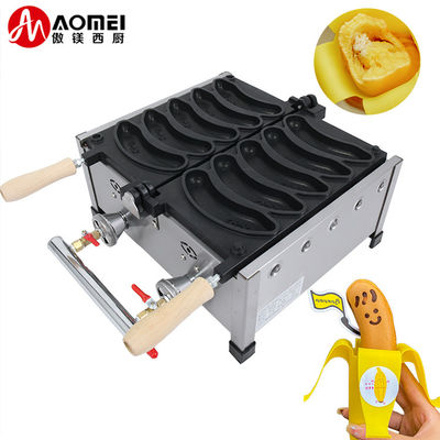AM-05R Couche antiadhésive Fabricants de gaufres en forme de banane pour gaufres longues électriques 5pcs