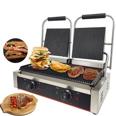 Grille à contact électrique à panini non collant pour la fonction de cuisson des restaurants et des hôtels