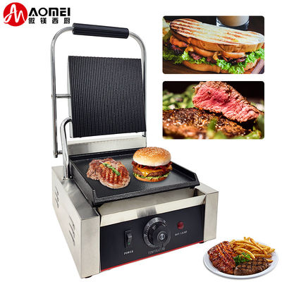 Grill électrique commercial Portable Panini Sandwich Grille de contact 305*340*190mm 10,8kg