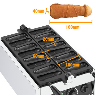 Fabricant de gaufres en forme de pénis électrique 8 pcs Cuisinière à gaufres antiadhésif pour collations et goodies