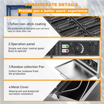 Fabricant de gaufres en forme de pénis électrique 8 pcs Cuisinière à gaufres antiadhésif pour collations et goodies