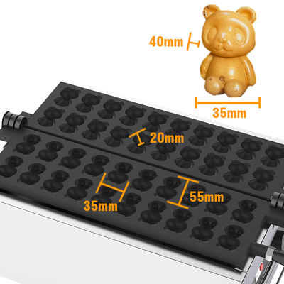 Fabricant de gaufres en forme d'animal avec plaque revêtue antiadhésive et puissance réglable 3000W