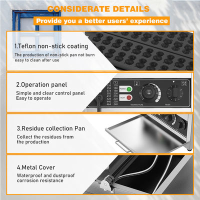 Fabricant de gaufres en forme d'animal avec plaque revêtue antiadhésive et puissance réglable 3000W