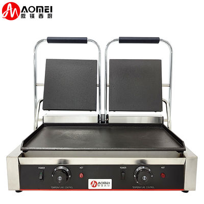 Fabricant de gril à contact en acier inoxydable en fonte Panini pour restaurant boulangerie collation 220v