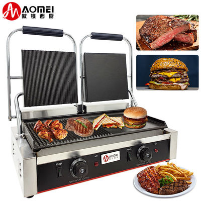 Commercial électrique en fonte de contact de fer sandwich Panini presseur Grill Griddle machine