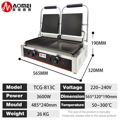 Commercial électrique en fonte de contact de fer sandwich Panini presseur Grill Griddle machine
