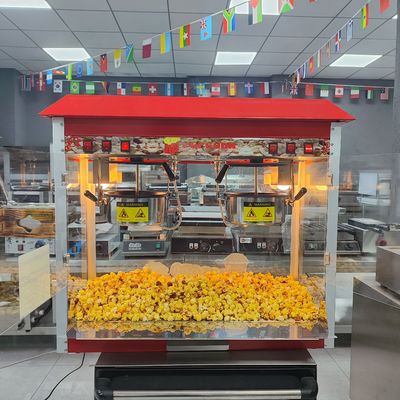 860*420*740mm Machine électrique à popcorn à double pot pour la ligne de transformation des collations