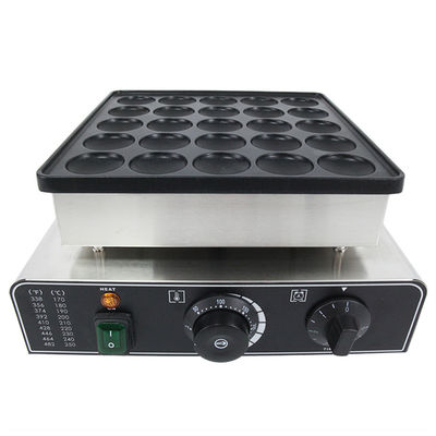 Fabricant de gaufres en acier inoxydable de 850w Mini Pancake Machine 25 Snack Machine en forme ronde