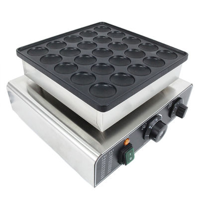 Fabricant de gaufres en acier inoxydable de 850w Mini Pancake Machine 25 Snack Machine en forme ronde