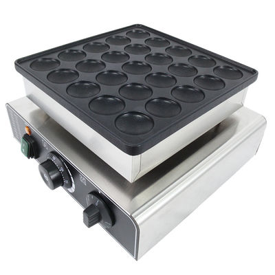 Fabricant de gaufres en acier inoxydable de 850w Mini Pancake Machine 25 Snack Machine en forme ronde