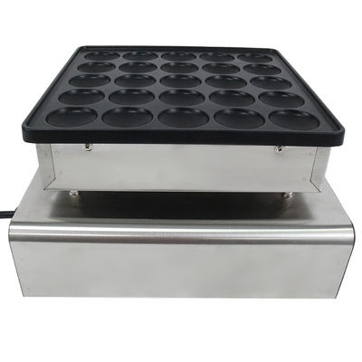 Fabricant de gaufres en acier inoxydable de 850w Mini Pancake Machine 25 Snack Machine en forme ronde