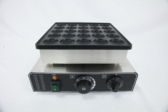 Fabricant de gaufres en acier inoxydable de 850w Mini Pancake Machine 25 Snack Machine en forme ronde