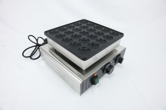 Fabricant de gaufres en acier inoxydable de 850w Mini Pancake Machine 25 Snack Machine en forme ronde
