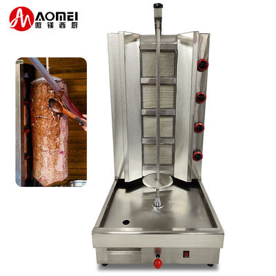 Grade automatique automatique 4 brûleur de gaz poulet machine de Shawarma Votre solution de Shawarma